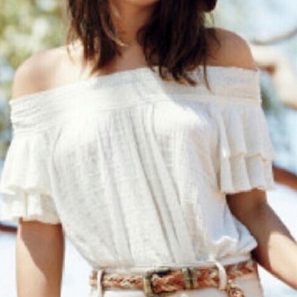 Free people ivory crop top sz M - Picture 1 of 8